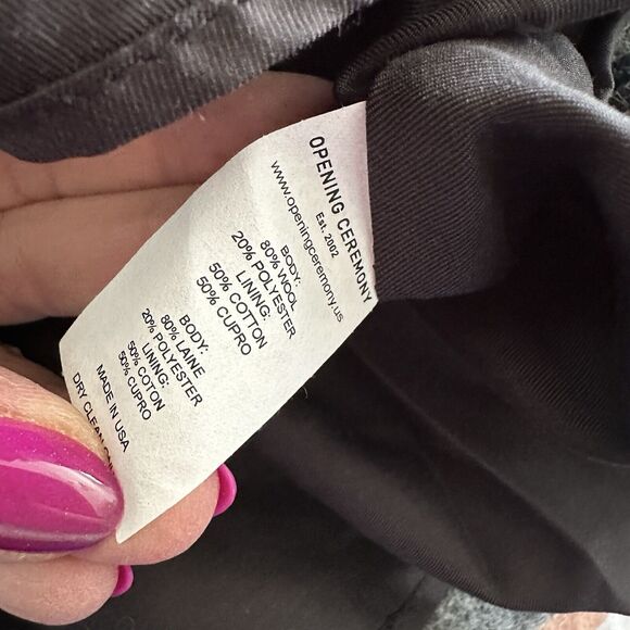 OPENING CEREMONY Med Wool Black Gray Polka-Dot Textured A-Line Mini Short Skirt - Picture 11 of 11